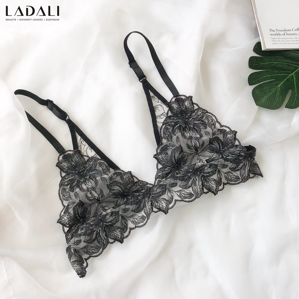 Áo Lót Ren Mềm Không Gọng Mút Mỏng Hàng Thiết Kế Ladali