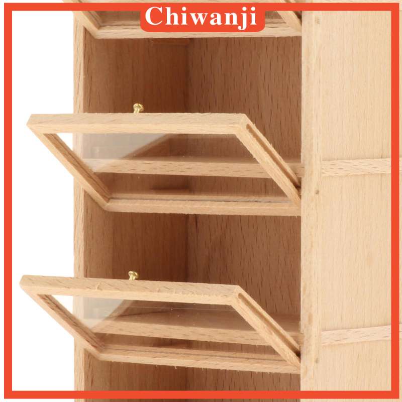 Mô hình kệ sách gỗ 3 tầng tỉ lệ 1:12 trang trí nhà búp bê