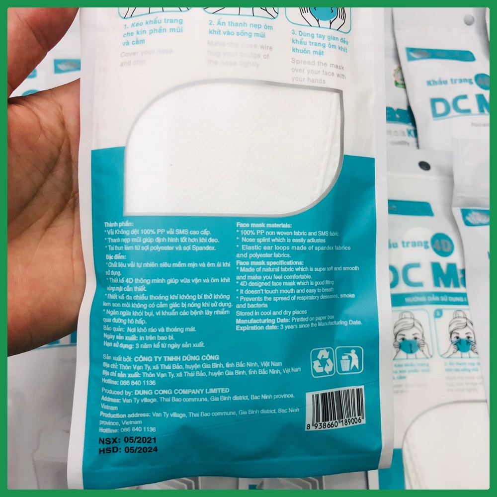 Khẩu Trang 4D DC Mask KF94 4 Lớp Kháng Khuẩn 1 Túi 5 Chiếc | BigBuy360 - bigbuy360.vn