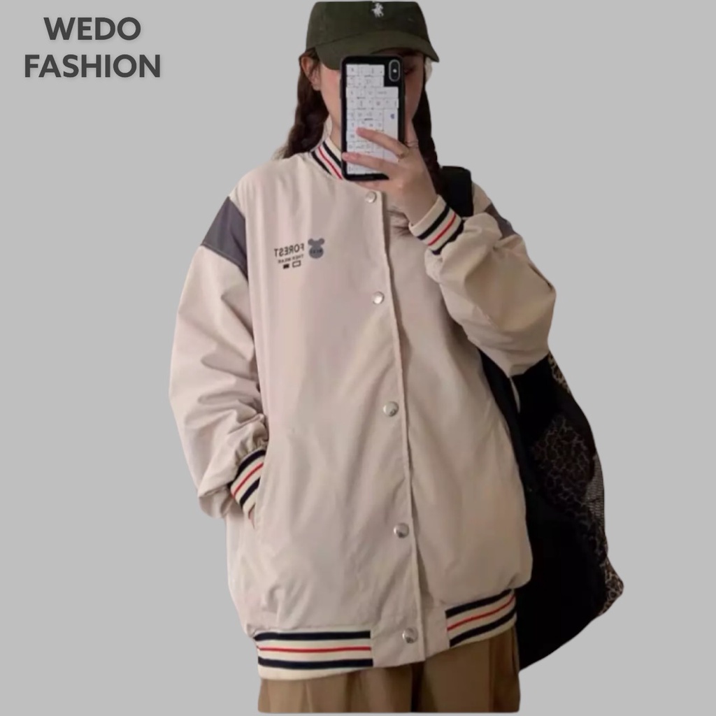 Áo khoác nữ, Áo Bomber nữ FOREST chất dù phong cách thể thao cá tính WEDO