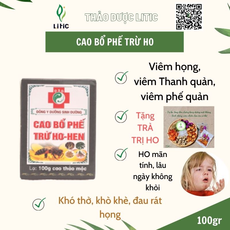 Cao bổ phế trừ ho hen dưỡng sinh đường 100g SBPTH - thảo dược litic