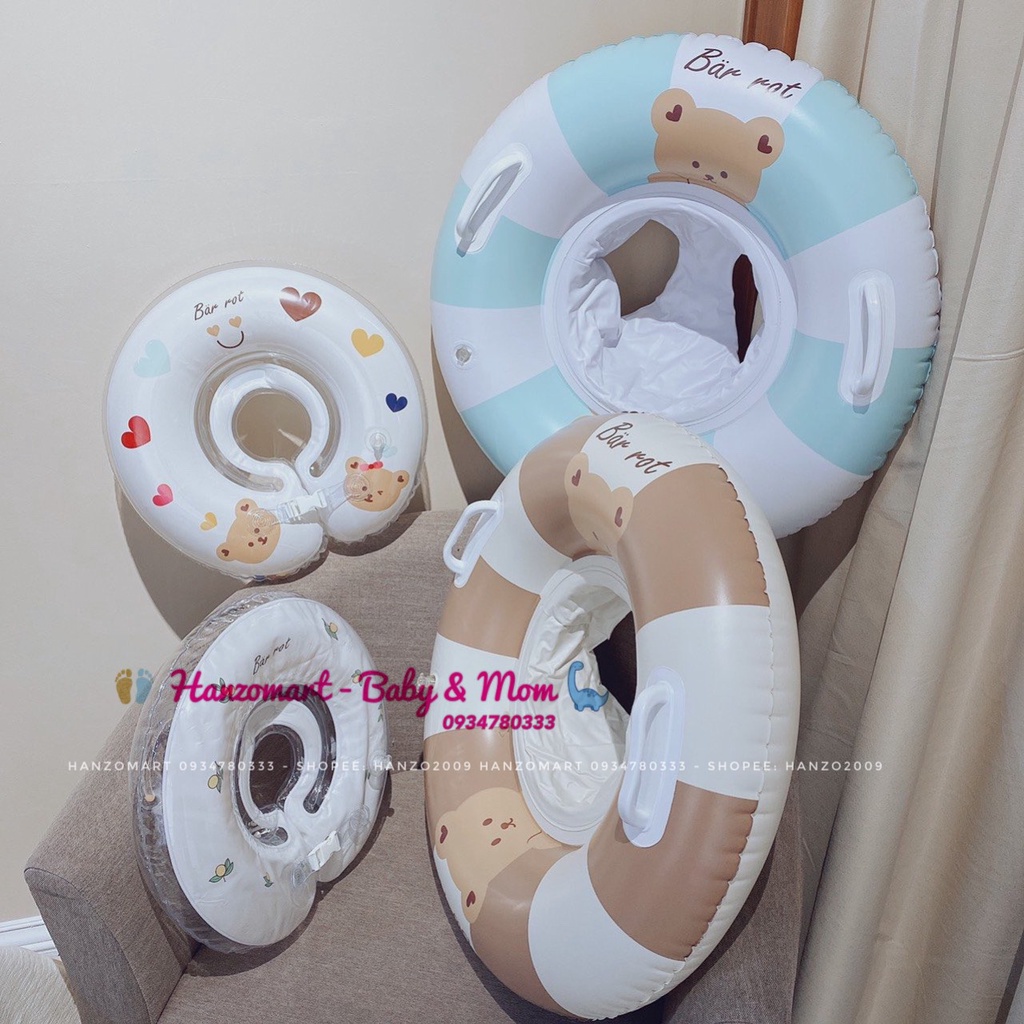 Phao Cổ Tập Bơi Cho Bé, Phao Bơi Đỡ Cổ BAR ROT, Phao Cổ Tập Bơi Chống Lật