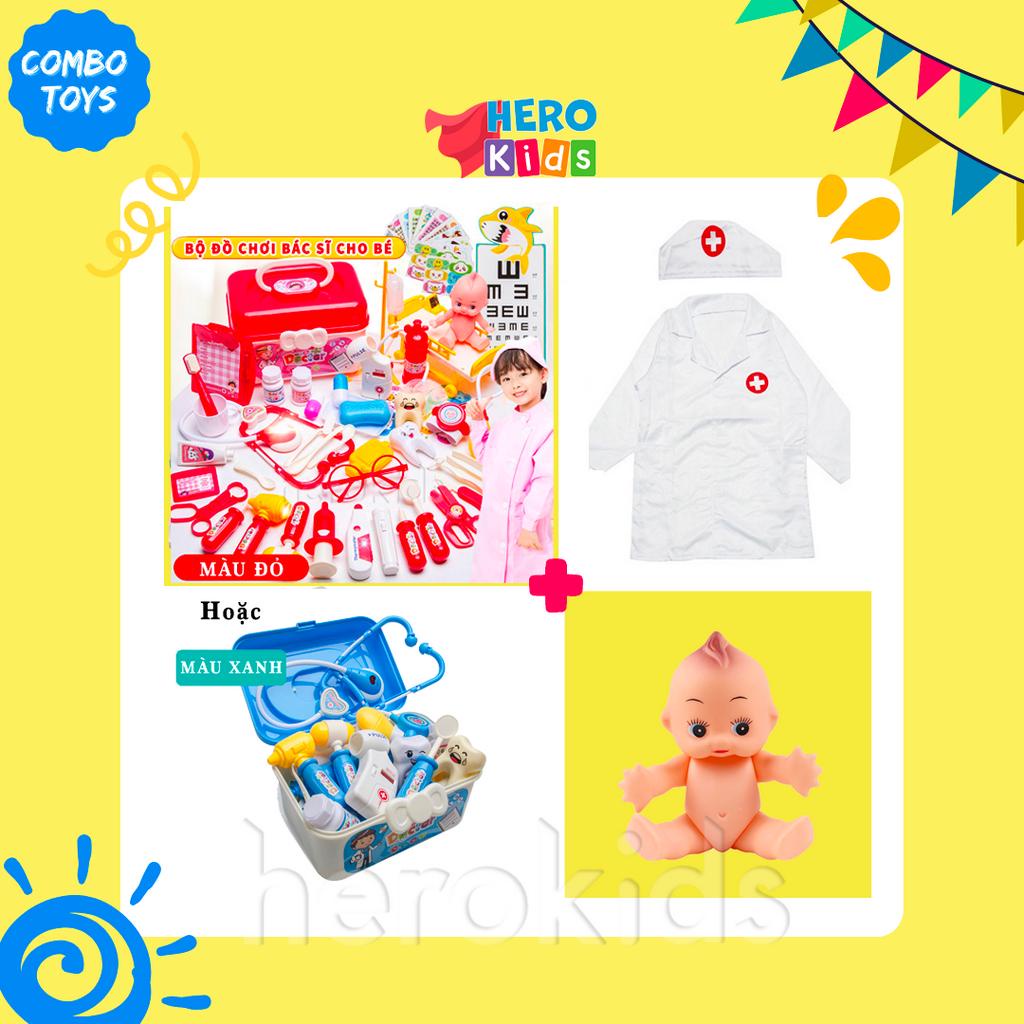 Combo đồ chơi bác sĩ kèm trang phục hóa trang bác sĩ, đồ chơi hướng nghiệp cho bé