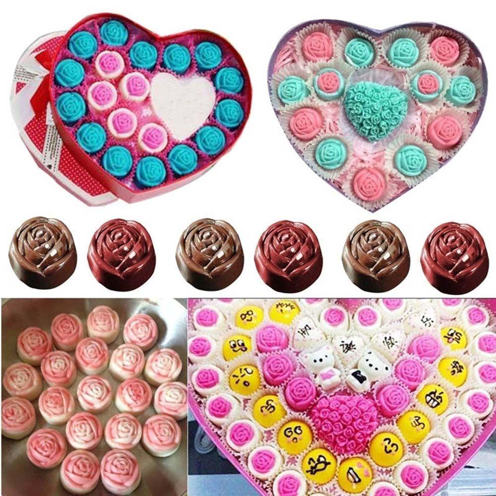 AUGUSTINA Khuôn Làm Bánh Pudding Bằng Polycarbonate PC DIY Hình Hoa 3D Lãng Mạn