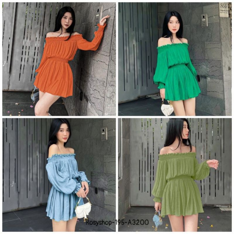 JUMSUIT TRỄ VAI BO EO sỉ 175k
