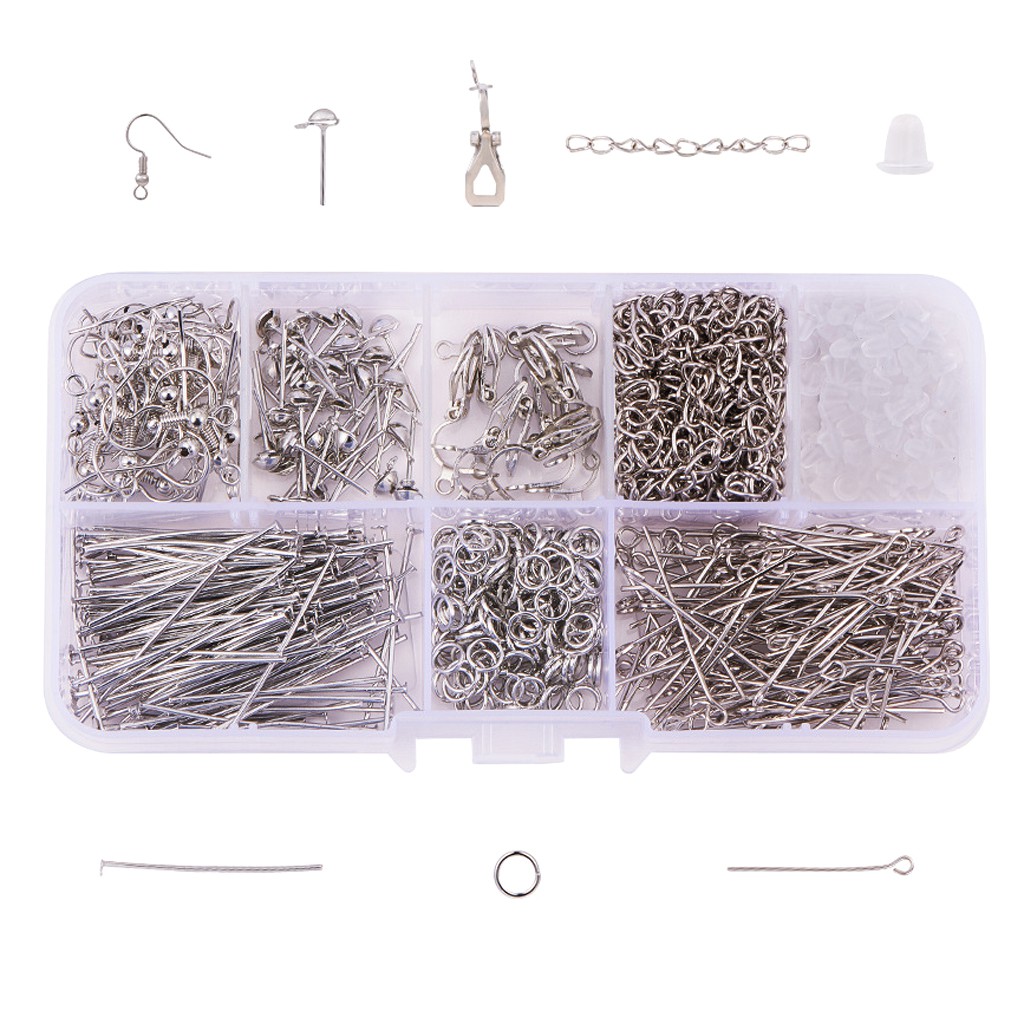 Hộp 710 Móc Khuyên Tai Làm Trang Sức DIY Tiện Lợi Dễ Sử Dụng