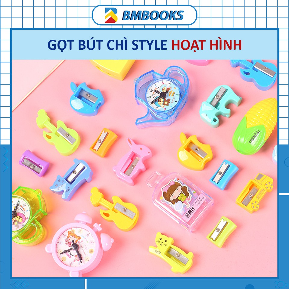 Gọt bút chì cute dễ thương style hoạt hình nhiều màu sắc BMBooks