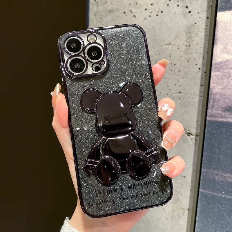 Ốp lưng iphone bearbrick 3D kim tuyến mạ điện 6/6plus/6splus/7/7plus/8/8plus/xs/11/12/13/pro/max/plus/promax-Awifi U2-4 | BigBuy360 - bigbuy360.vn