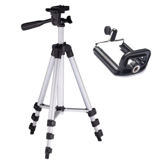 Bộ Tripod và giá đỡ điện thoại Fusitu FT-810 (Bạc)
