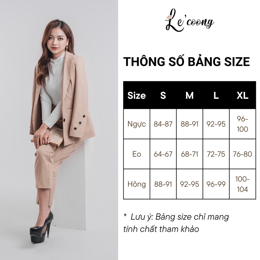 Set Vest Quần Dài LeCoong B18 Aurora Màu Nâu Be
