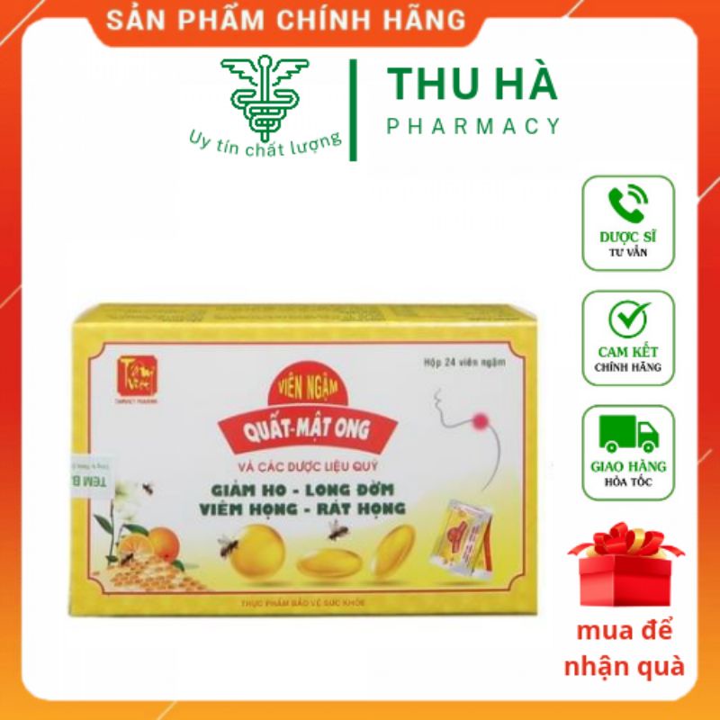 Viên ngâm ho Quất Mật ong tâm việt hộp 24 viên