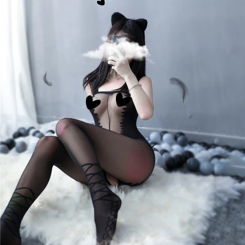 Quần tất babydoll xuyên thấu hở đáy siêu gợi cảm cho nữ