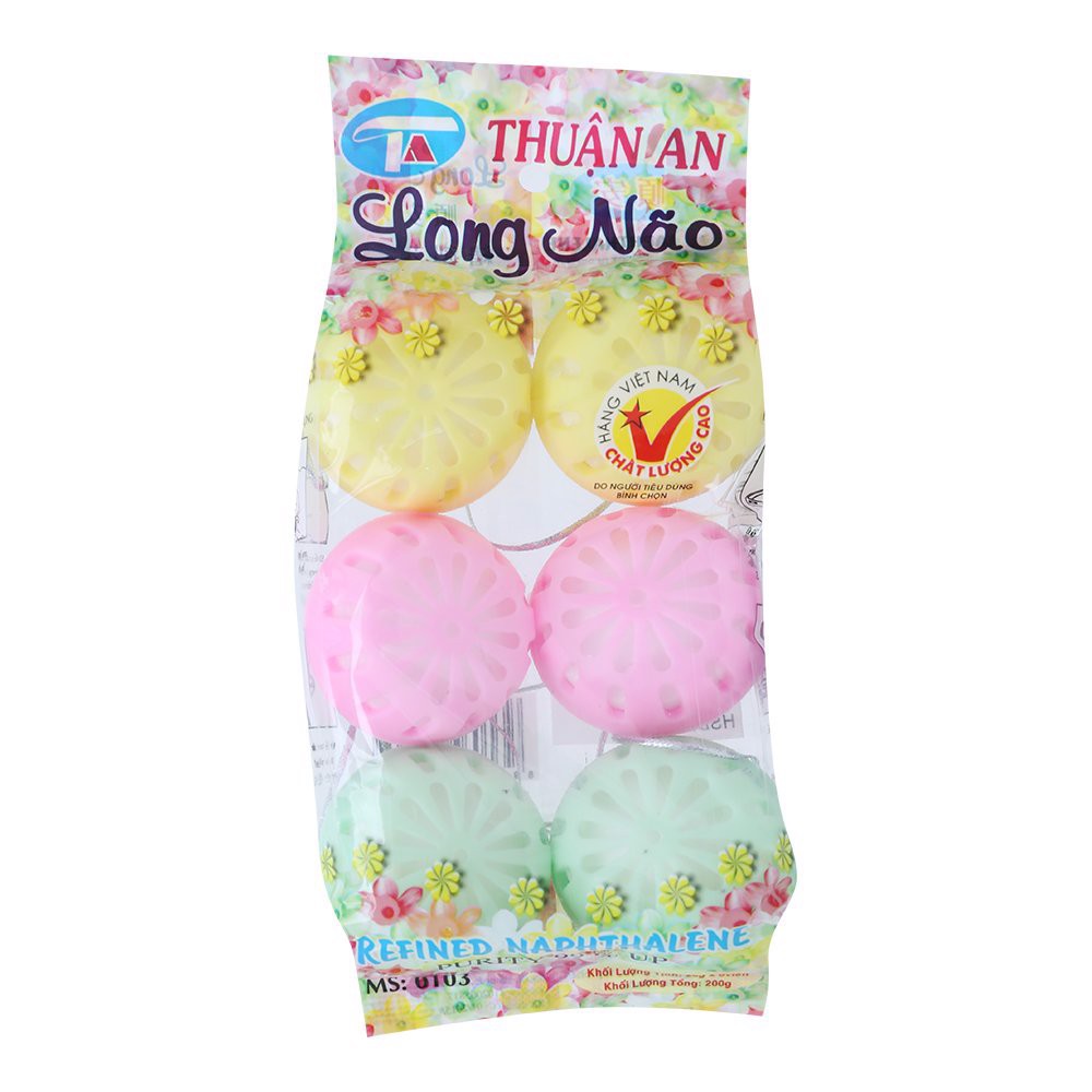 Long não/Băng phiến thơm thuận an túi treo (6 viên có hộp nhựa) 200g