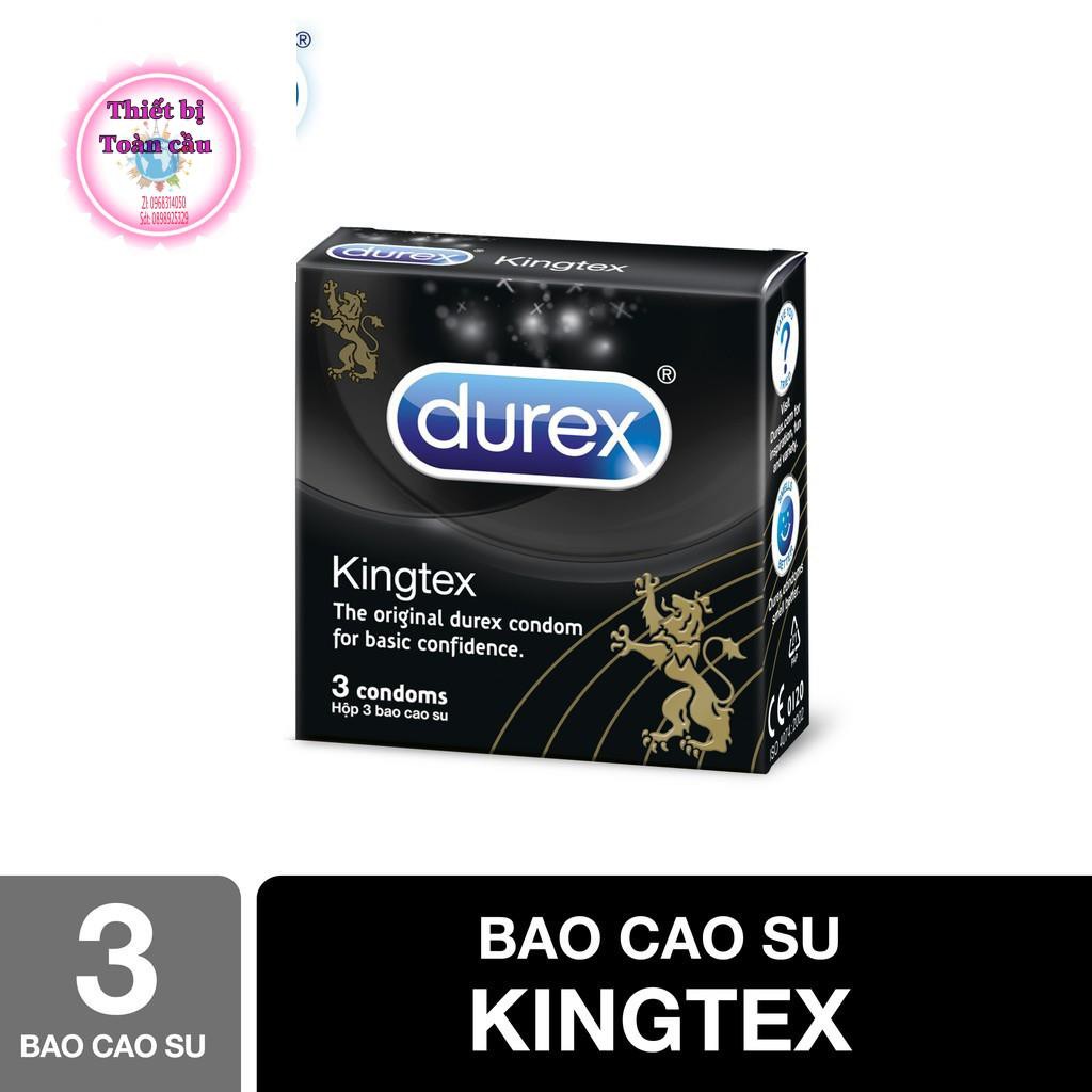 [CHECK MÃ VẠCH] Bao cao su DUREX kingtex hộp 3 bao, chất liệu tốt cao su thiên nhiên, an toàn, Hộp BCS size nhỏ bó sát