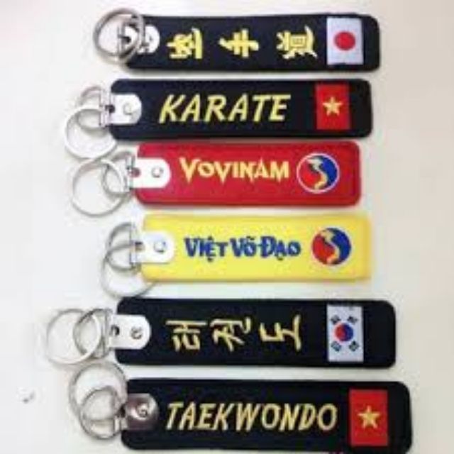 Móc khóa thêu 2 mặt các môn võ