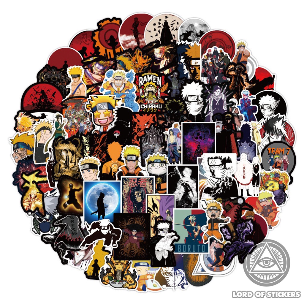 Set 100 Sticker Hình Nhân Vật Truyện Tranh Naruto Sasuke Anime Manga Trang Trí Mũ Bảo Hiểm, Ván Trượt, Laptop, Vali, Sổ
