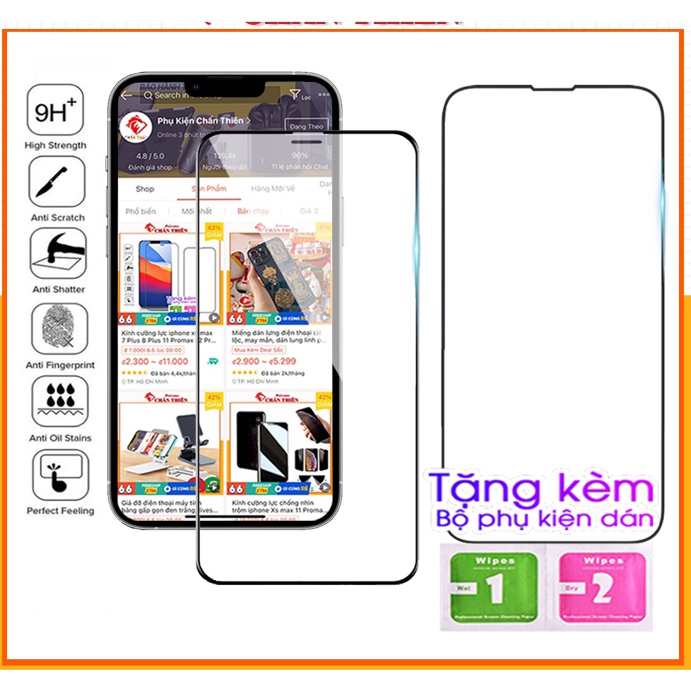 ✅ Mới✅Kính cường lực Full màn 9D 21D cho 6/6plus/6s/6splus/7/7plus/8/8plus/x/xr/xs/11/12/13/pro/max/plus/promax