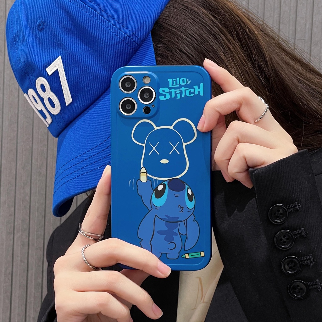 Ốp Điện Thoại Hình Gấu Stitch Sang Trọng Cho iphone 13 Pro Max i13 13pro 11ProMax i11 X XR Xs Max 7plus 8plus 12Pro 12 Pro Max