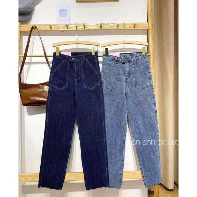 Quần bò 3529 dáng xuông 2 túi trước 2 màu mác Fargu hàng Quảng Châu Lyn Closet
