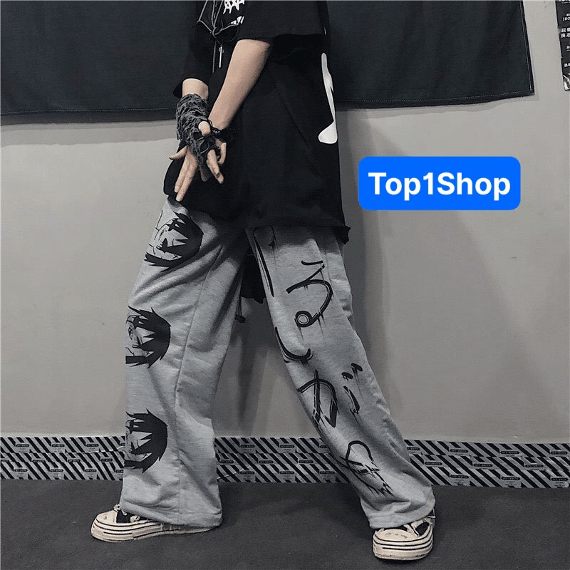 Quần ống rộng IN HÌNH CÔ GÁI NHẬT BẢN Chất nỉ bông cao cấp ống suông PHONG CÁCH TRẺ TRUNG NĂNG ĐỘNG - đủ size