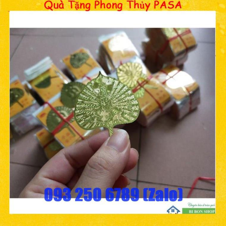 *hot* Lá bồ đề đồng Phật - Quán Âm bồ tát mạ vàng