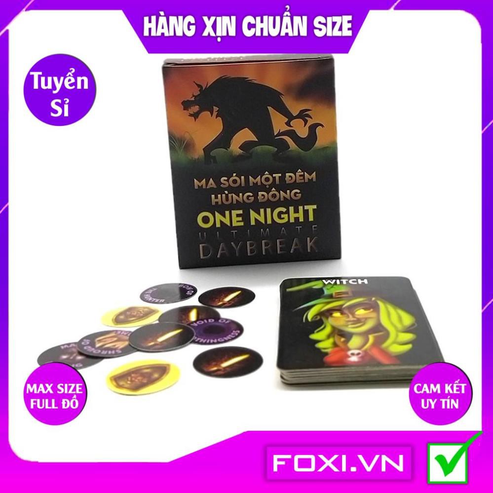 Combo Bài Ma Sói One Night+Day Break-Phiên bản Việt Hóa-Board Game Cao Cấp-Trò chơi trí tuệ-Game siêu kịịch tính-thú vị