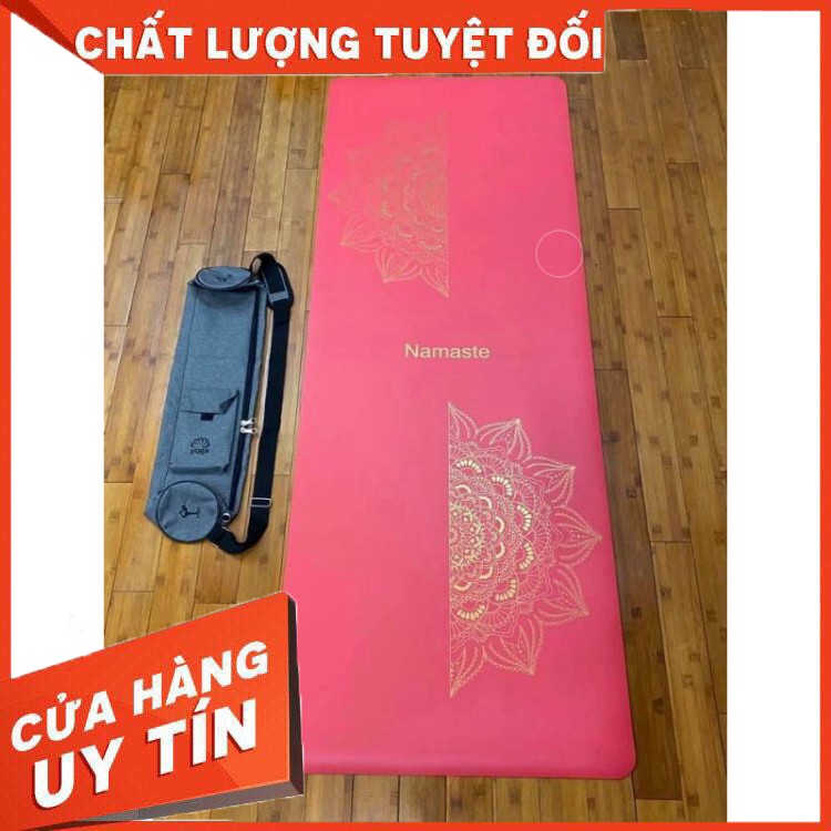 (Tặng túi cao cấp + xịt thảm + Khăn lau) Thảm tập yoga cao su PU Namaste chống trơn trượt 100% hoạ tiết mandala