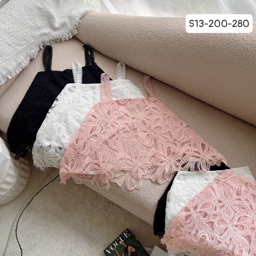 Set áo 2 dây, chân váy ren nổi S13 - Sang Trọng, Thanh Lịch, Trẻ Trung