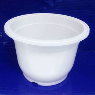 Chậu nhựa tròn đứng đường kính 23cm màu trắng