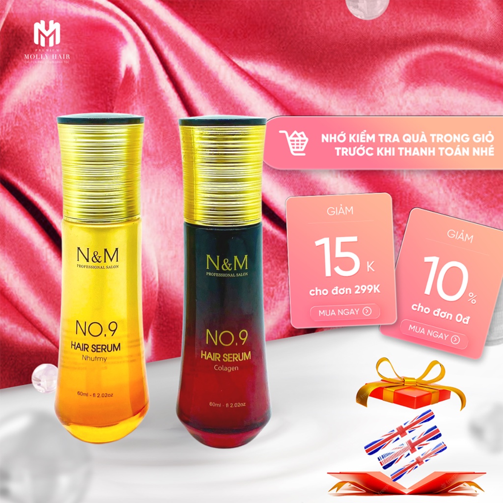 Serum dưỡng tóc MollyHair, sử dụng cho mọi loại tóc, siêu bóng mượt 24h - 60ml