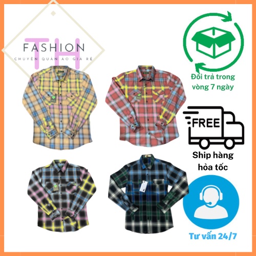 Sơ mi tay dài nam nữ phối loang nhiều màu chất mềm mịn loại 1 không xù lông (hình thật)
