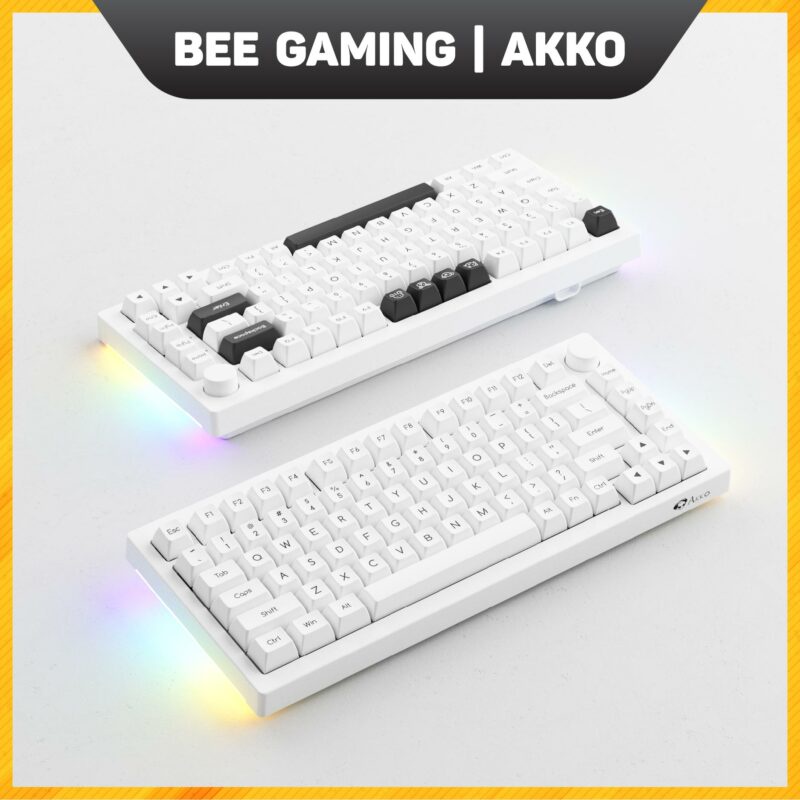 Bộ keycap AKKO – Black on White BoW