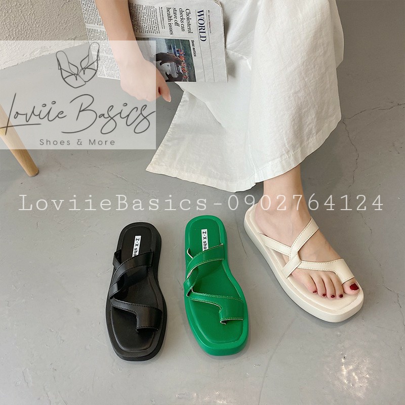 DÉP XUỒNG LOVIIE BASICS - DÉP THỜI TRANG NỮ PHONG CÁCH QUAI CHÉO 1 BÊN ĐẾ BẰNG NỮ TÍNH - D220349