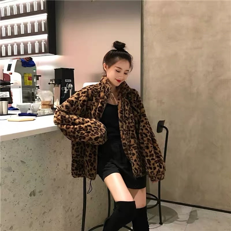 Áo khoác lông màu da báo HOT HIT