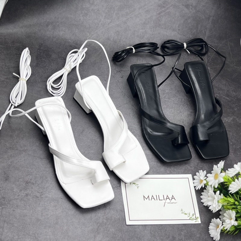 Sandal xỏ ngón MAILIAA gót vuông 3 phân quai sau quấn vòng cổ chân