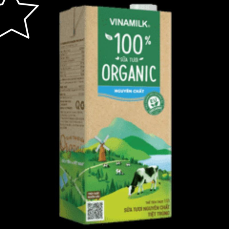 1 thùng Sữa tươi tiệt trùng Vinamilk 100% Organic không đường - Hộp giấy 1L