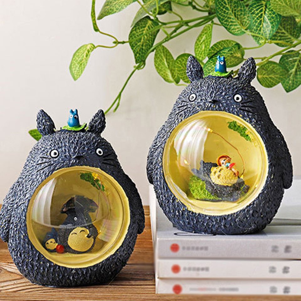Studio Ghibli Totoro Figures LED Mô hình ánh sáng ban đêm Đồ chơi Anime Totoro Ngôi sao Đồ chơi