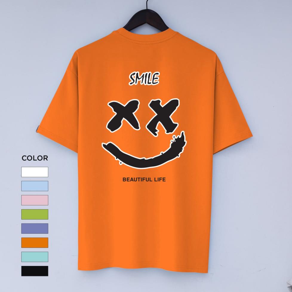 áo thun nam nữ SMILE-UNISEX,vải thun cotton (V84)