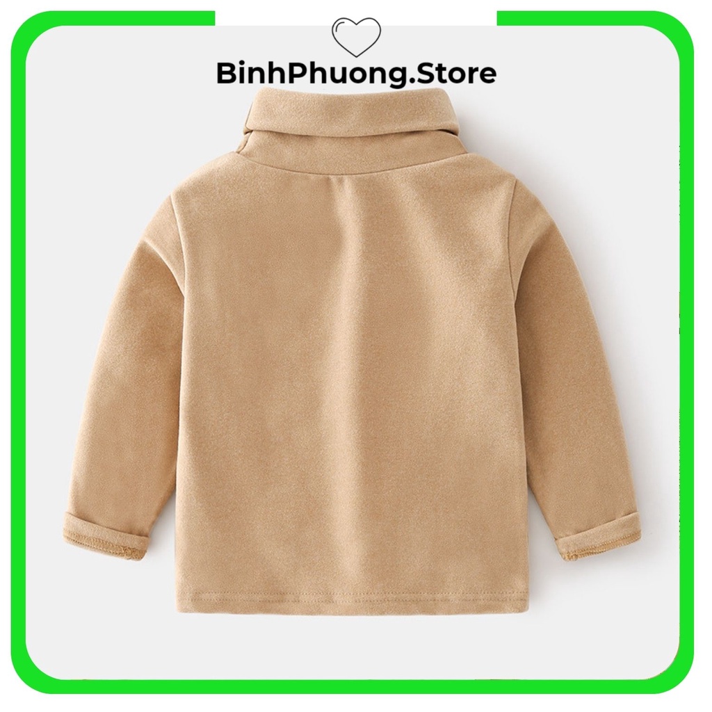 Áo Len Giữ Nhiệt Cho Bé, Áo Nỉ Cho Bé Trai Gái Cổ Cao Nhập Khẩu Hình Gấu Hàn Quốc 2 3 4 5 tuổi Binhphuong.Store