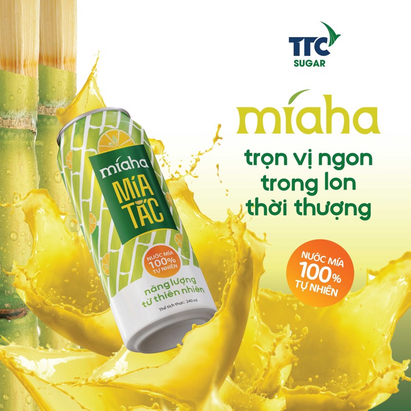 NƯỚC MÍA TẮC/ MÍA TÁO/ MÍA ĐÀO MÍAHA 240ML