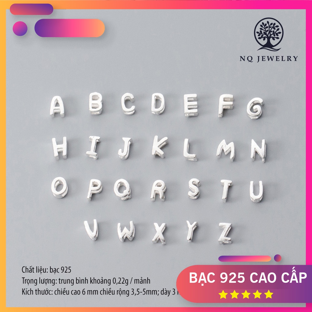Charm bạc hình chữ cái