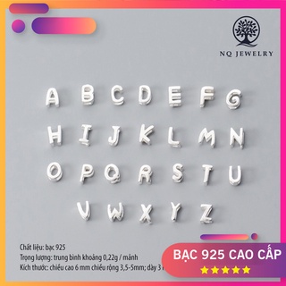 Charm bạc hình chữ cái