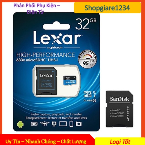 Thẻ Nhớ Micro SDHC LEXAR 32GB 95MB/45MB/s - Hãng Phân Phối Chính Thức