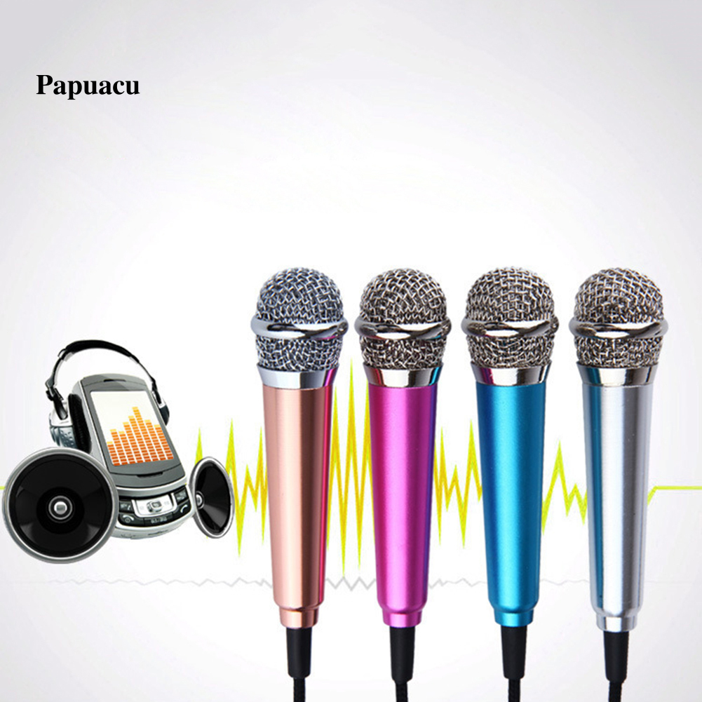 Micro Hát Karaoke Mini Giắc Cắm 3.5mm Có Chân Đế Cho Iphone Android