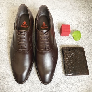 Giày tây Oxford cột dây da bò thật VSMAN - Giày da nam công sở cao cấp mũi tròn đế đúc cực bền dành cho quý ông - KPG003