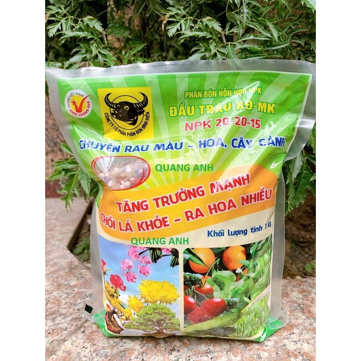 Phân Bón Hỗn Hợp NPK Đầu Trâu BĐ-MK NPK 20-20-15 1kgMS552