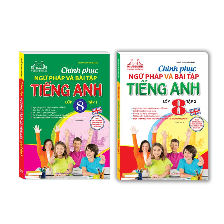 Sách - Combo 2c chinh Phục Ngữ Pháp Và Bài Tập Tiếng Anh Lớp 8 (t1+t2)