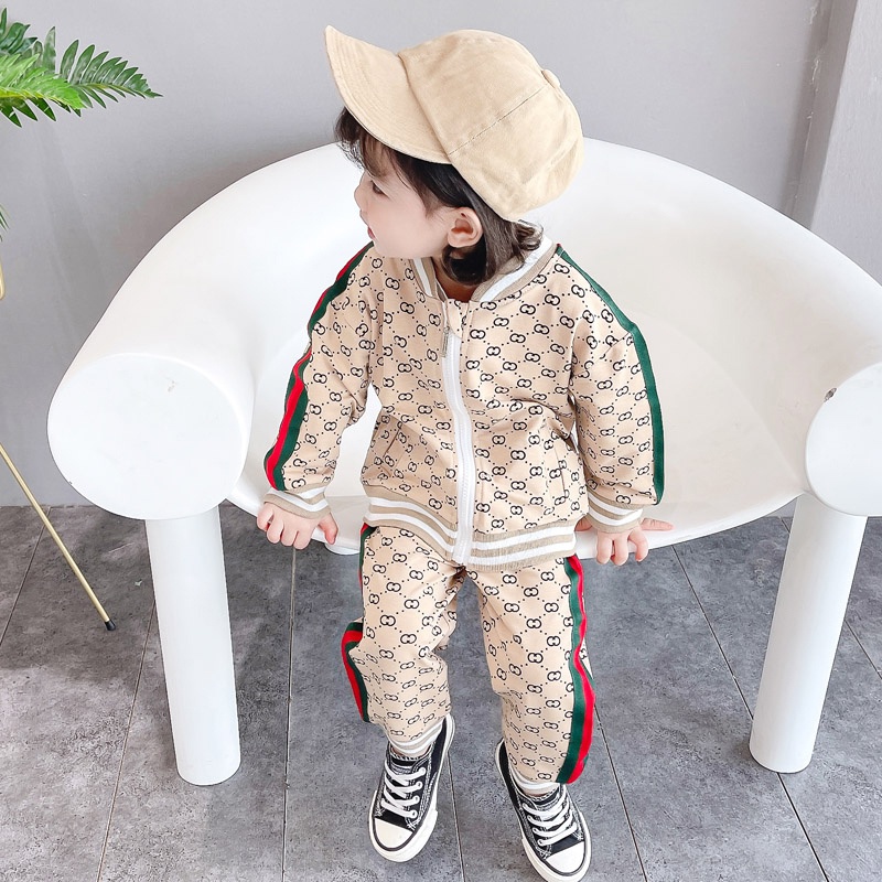 Set Đồ Thể Thao 2 Món Áo Khoác Cotton Có Khóa Kéo + Quần Dài Phong Cách Phương Tây Cho Bé Gái