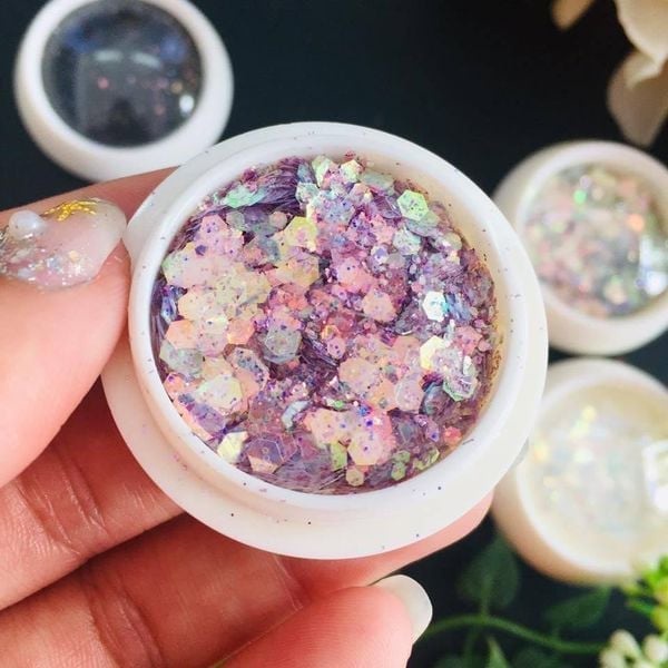 Sét nhũ vẩy cá 6 hũ siêu sáng ẩn gel,nhũ ẩn gel nails