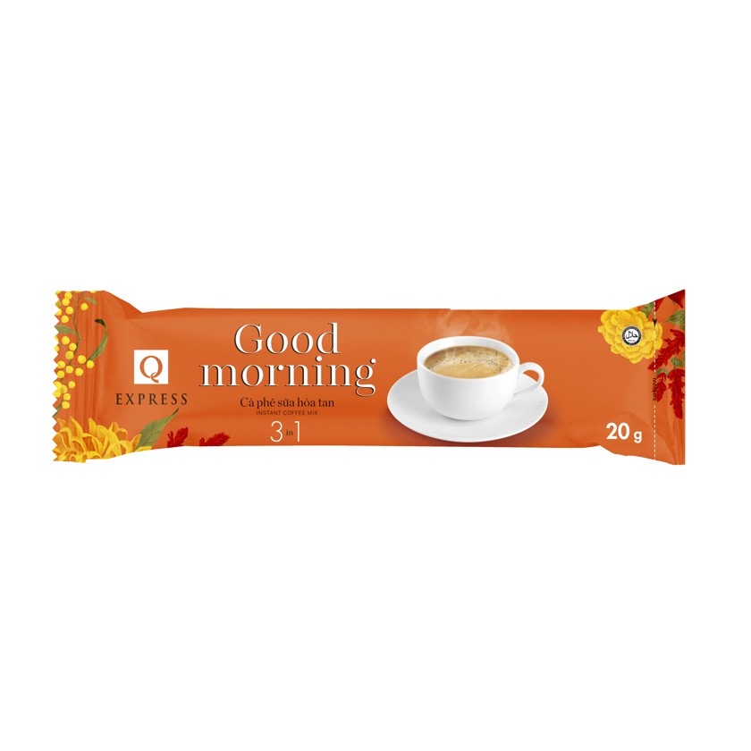 Cafe sữa hòa tan Good Morning 3in1 Trần Quang 480gr/bịch (24 gói/ bịch)